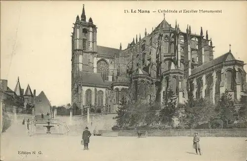 ca15676 Le Mans Sarthe Cathedrale Escalier Monument Kategorie. Le Mans Alte Ansichtskarten