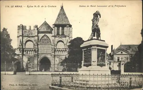 Le Mans Sarthe Le Mans Eglise Couture Statue Rene Levasseur Prefecture * / Le Mans /Arrond. du Mans