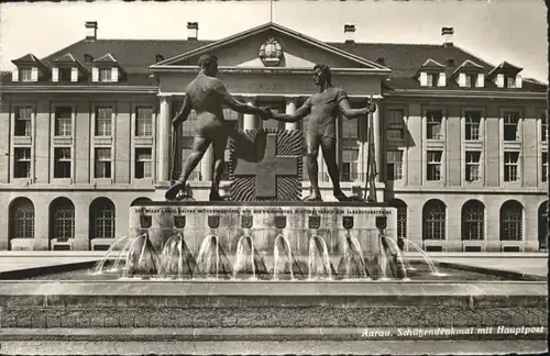 Aarau AG Aarau Schuetzendenkmal Hauptpost x / Aarau /Bz. Aarau