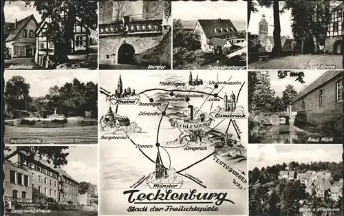 Tecklenburg Landkarte Burgtor Jugendherberge Haus Mark Wierturm Freilichtbuehne Kat. Tecklenburg
