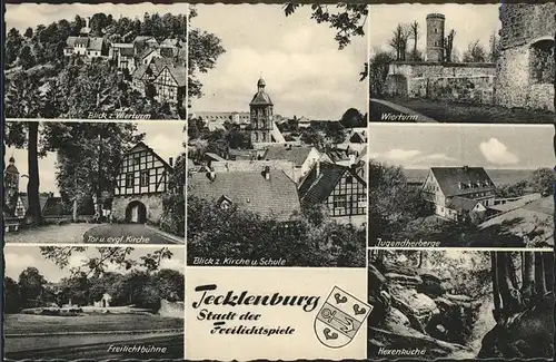 Tecklenburg Jugendherberge Tor Wierturm Freilichtbuehne Hexenkueche Wappen Kat. Tecklenburg