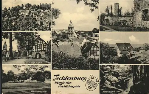 Tecklenburg Jugendherberge Tor Wierturm Freilichtbuehne Hexenkueche Wappen Kat. Tecklenburg