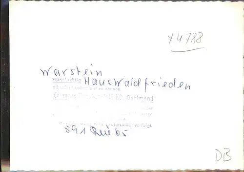 Warstein Haus Waldfrieden Kat. Warstein