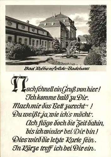 Bad Rothenfelde Gedicht Badehaus  Kat. Bad Rothenfelde