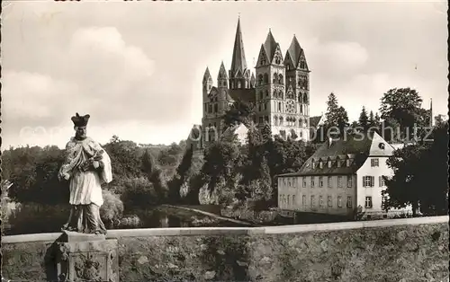 Limburg Lahn Nepomuk aud der Lahnbruecke Dom Kat. Limburg a.d. Lahn