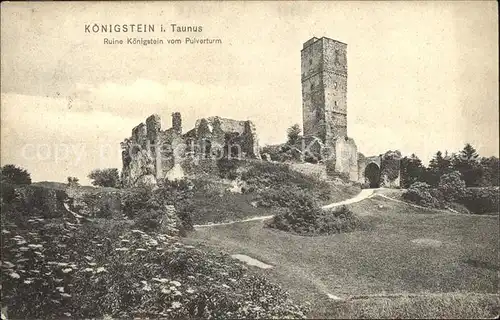 Koenigstein Taunus Ruine vom Pulverturm Kat. Koenigstein im Taunus