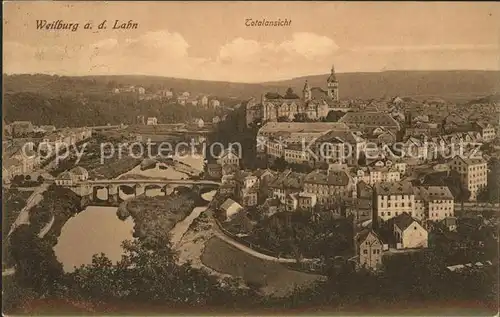 Weilburg Lahnpanorama Totalansicht Kat. Weilburg