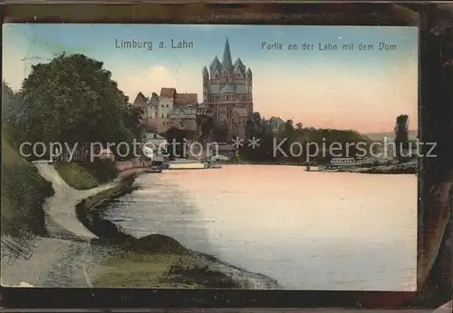 Limburg Lahn Lahnpartie mit Dom Kat. Limburg a.d. Lahn