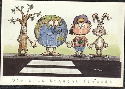 Welt Erde braucht Freunde Baum Kind Hase / Welt /Nordfriesland LKR