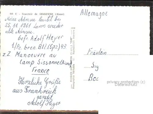 Sissonne Aisne Panzer Kirche Brunnen Gesamtansicht / Sissonne /Arrond. de Laon