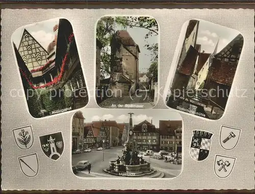 Schwabach Altstadt Stadtmauer Marktplatz Stadelmannsmuehle Wappen Kat. Schwabach