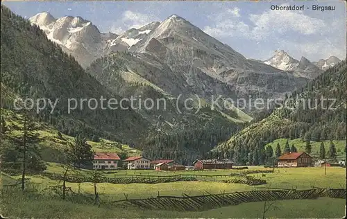 Birgsau Ortsblick mit Alpen Kat. Oberstdorf