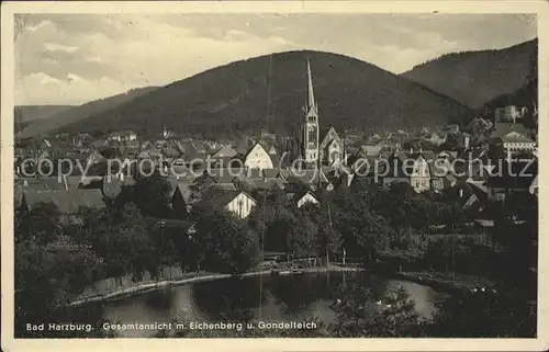 Bad Harzburg Gesamtansicht mit Eichenberg und Gondelteich Kat. Bad Harzburg