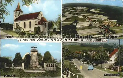 Schwenningdorf Kirche Fliegeraufnahme Ehrenmal Wehmerhorst Kat. Roedinghausen