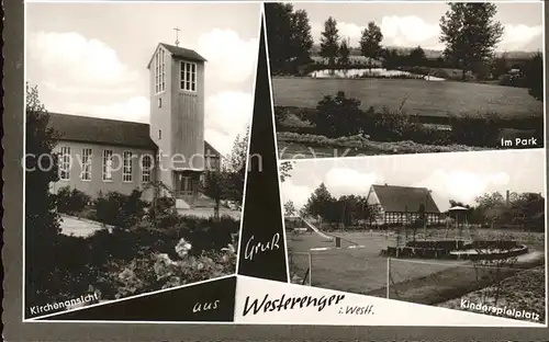Enger Westfalen OT Westerenger Kirche Park Kinderspielplatz Kat. Enger