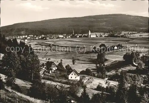 Bischofsgruen Panorama mit Ochsenkopf Kat. Bischofsgruen