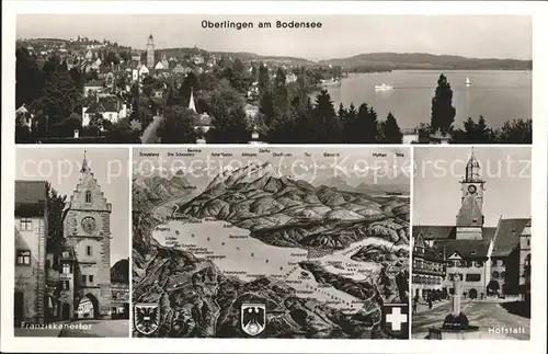 ueberlingen Bodensee Panorama Franziskanerkloster Panoramakarte Hofstatt Kat. ueberlingen