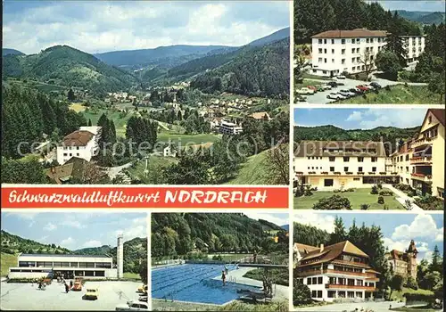 Nordrach Panorama Teilansichten Schwimmbad Kat. Nordrach