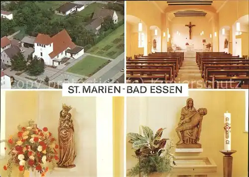 Bad Essen St Marien Fliegeraufnahme Kirche Inneres Marienfiguren Kat. Bad Essen