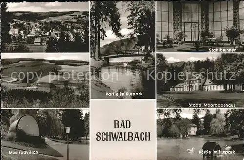 Bad Schwalbach Musikpavillon Kurpark Stahlbrunnen Moorbadehaus Schwanenteich Kat. Bad Schwalbach