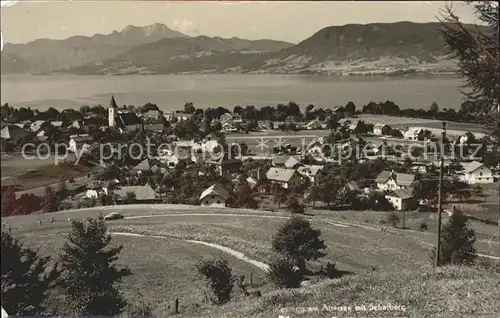 Attersee Panorama mit Schafberg Salzkammergut Kat. Attersee