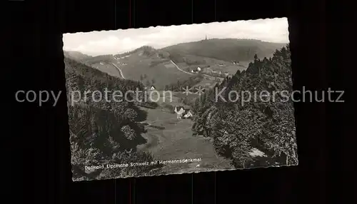 kk80958 Hermannsdenkmal Panorama Lippische Schweiz mit Hermannsdenkmal Kategorie. Detmold Alte Ansichtskarten