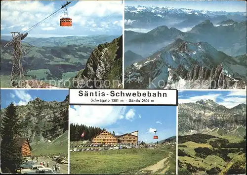 Schwaegalp Saentis Schwebebahn Panorama Appenzeller Alpen Berggasthaus Kat. Schwaegalp