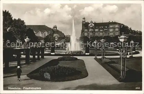 Mannheim Friedrichsplatz Springbrunnen Kat. Mannheim