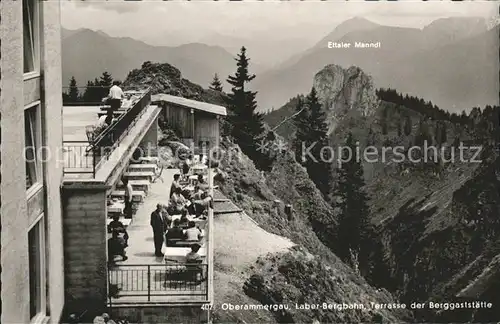 Oberammergau Laber Bergbahn Terrasse der Berggaststaette Kat. Oberammergau
