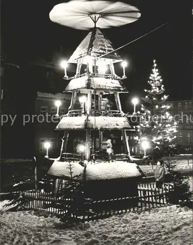 Zwoenitz Markt zur Weihnachtszeit Abendstimmung Kat. Zwoenitz