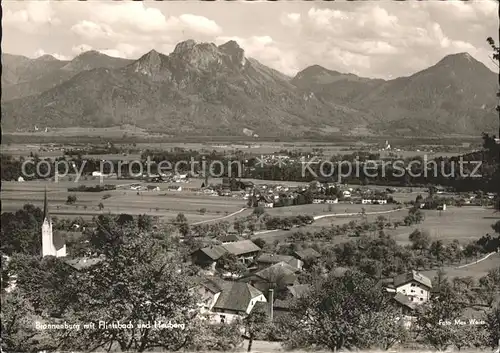 Brannenburg Panorama mit Flintsbach und Heuberg Kat. Brannenburg