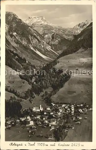 Holzgau Panorama mit Kratzer Allgaeuer Alpen Kat. Holzgau
