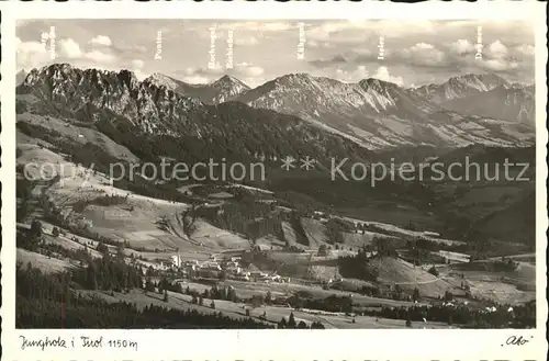 Jungholz Tirol Gesamtansicht mit Alpenpanorama Deutsches Zoll  und Wirtschaftsgebiet Kat. Jungholz