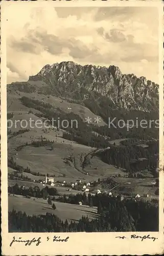 Jungholz Tirol Gesamtansicht mit Alpen Kat. Jungholz