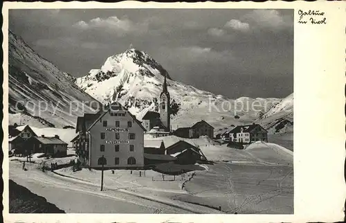 Galtuer Tirol Ortsstrasse Hotel Fluchthorn mit Ballunspitze Wintersportplatz Kat. Galtuer