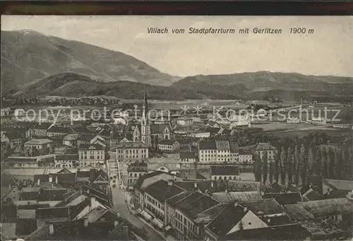 Villach Kaernten Blick vom Stadtpfarrturm mit Gerlitzen Kat. Villach
