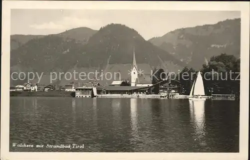 Walchsee Tirol Strandbad Segelboot  Kat. Walchsee