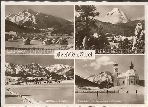 Seefeld Tirol Eislaufplatz Seekirchlein Hocheder Hohe Munde Wettersteingebirge Hocheder Kat. Seefeld in Tirol