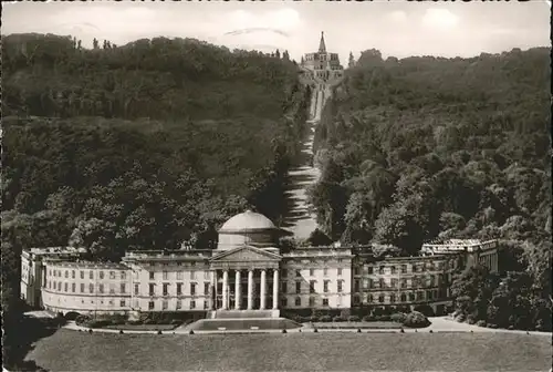 Wilhelmshoehe Kassel Bergpark Schloss und Herkules Fliegeraufnahme Kat. Kassel