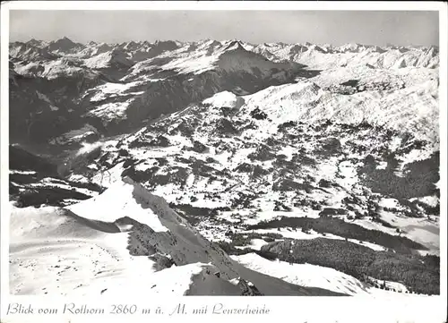 Lenzerheide Albula Blick vom Rothorn Wintersportplatz Alpenpanorama Kat. Lenzerheide