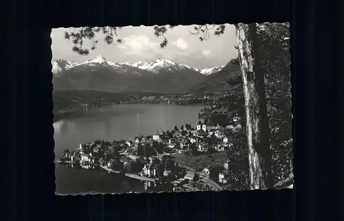 Millstatt Kaernten Panorama mit Kreuzeckgruppe Wettersteingebirge Kat. Millstatt Millstaetter See