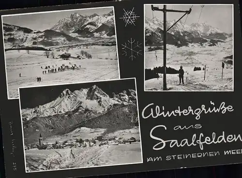 Saalfelden Steinerne Meer Wintersportplatz Alpenpanorama Skilift Kat. Saalfelden am Steinernen Meer