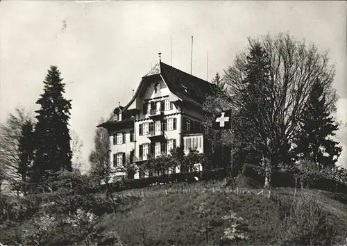 Langnau Emmental Kurhaus Dorfberg Schweizer Flagge Kat. Langnau Emmental