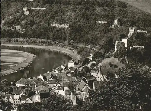 Neckarsteinach Teilansicht Vierburgenstadt am Neckar Kat. Neckarsteinach