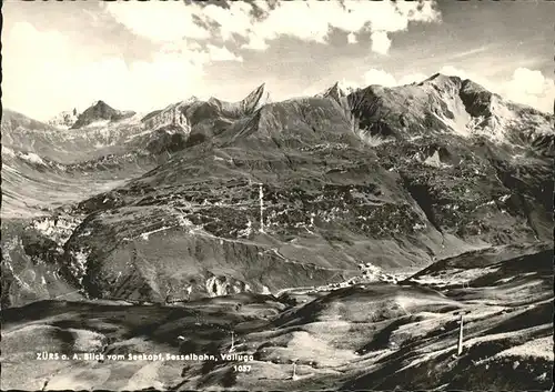 Zuers Vorarlberg Panorama Blick vom Seekopf Sesselbahn Valluga Kat. Lech
