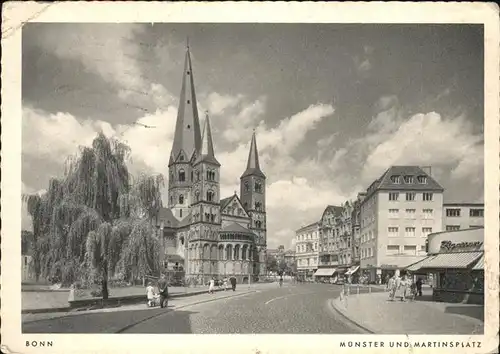 Bonn Rhein Muenster und Martinsplatz / Bonn /Bonn Stadtkreis