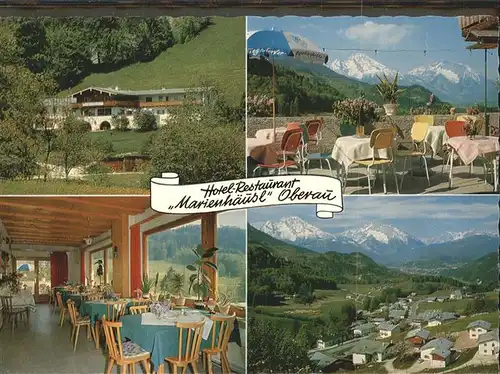 Oberau Berchtesgaden Hotel Restaurant Marienhaeusl Terrasse Alpenpanorama Kat. Berchtesgaden