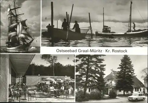 Graal-Mueritz Ostseebad Ostseebad Kr. Rostock Segelschulschiff Wilhelm Pieck Broiler-Gaststaette / Seeheilbad Graal-Mueritz /Bad Doberan LKR