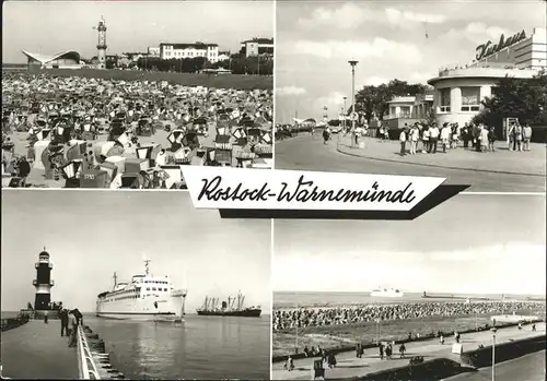 Rostock Mecklenburg Vorpommern Warnemuende Leuchtturm HO Gaststaette Kurhaus Strand Kat. Rostock