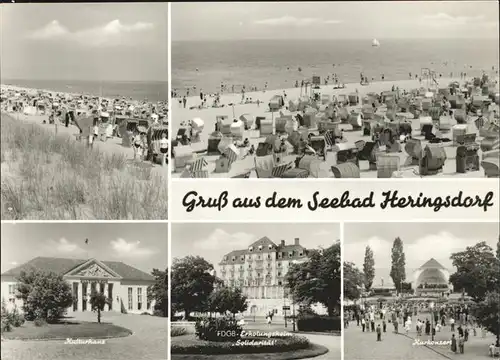 Heringsdorf Ostseebad Usedom FDGB Erholungsheim Kurkonzert Kurhaus Kat. Heringsdorf